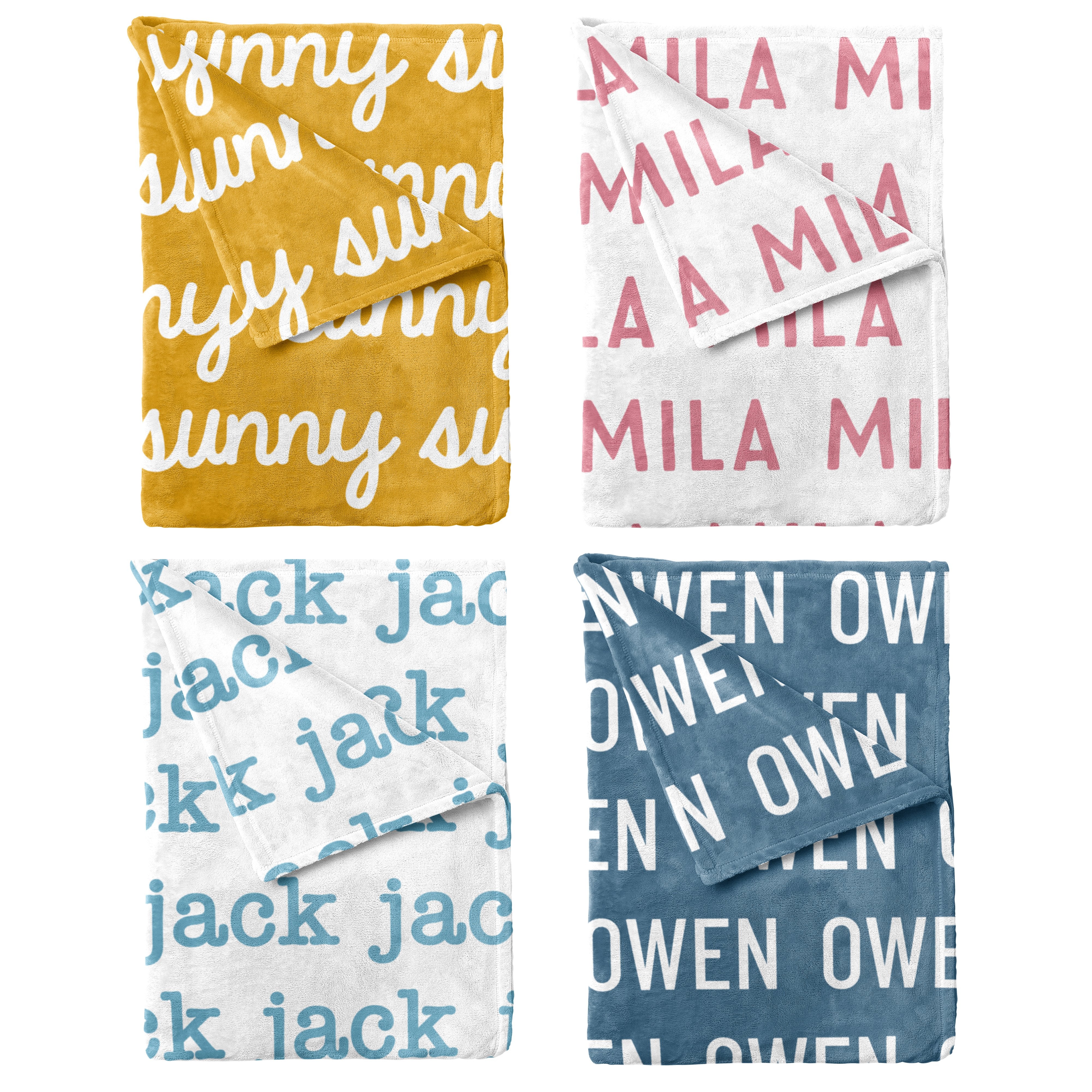 Sugar + Maple Plush Minky Fleece Personalized Blanket | Repeating Name - Twinkle Twinkle Little One