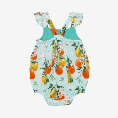 Mirabella Henley Ruffled Capsleeve Bubble Romper