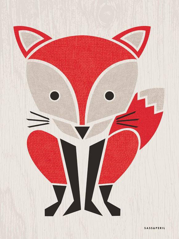 Modern Animals Red Fox Canvas Art
