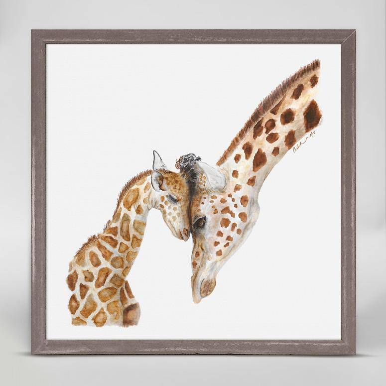 Mom & Baby Giraffes Portrait Art