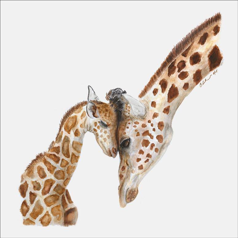 Mom & Baby Giraffes Canvas Art