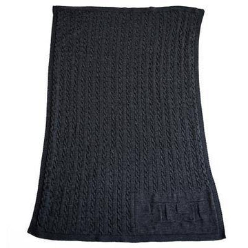 Monogram Cable Knit Stroller Blanket