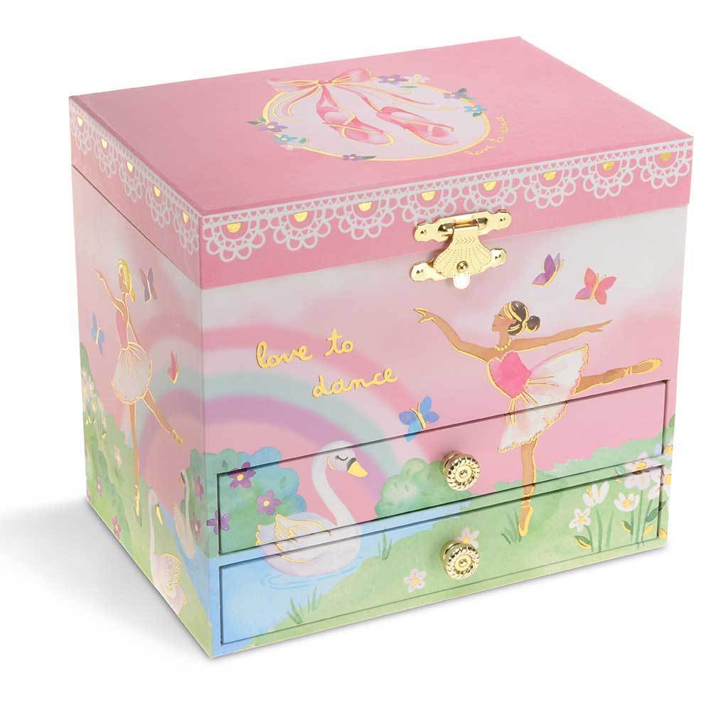 Rainbow Ballerina Musical Jewelry Box w/ 2 Pullout Drawers - Twinkle Twinkle Little One