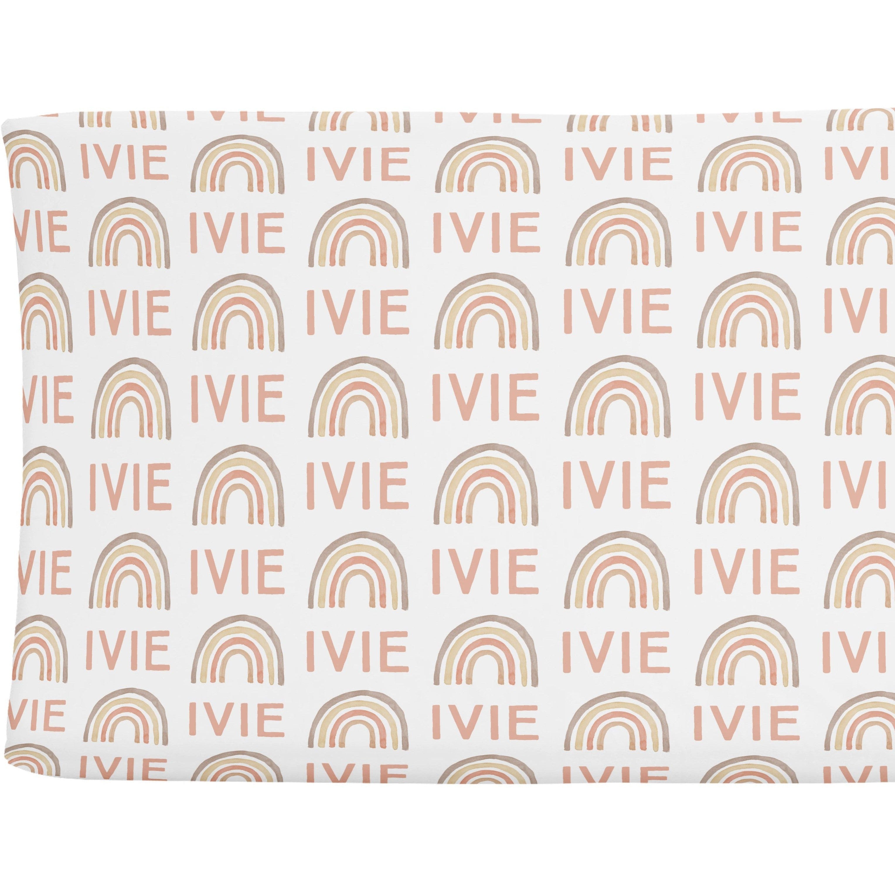 Sugar + Maple Personalized Changing Pad Cover | Rainbow - Twinkle Twinkle Little One