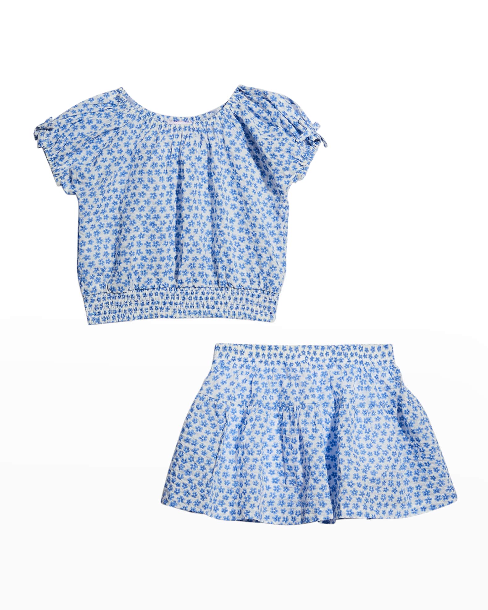 Ditsy Blue Floral Cotton Skirt Set - Twinkle Twinkle Little One