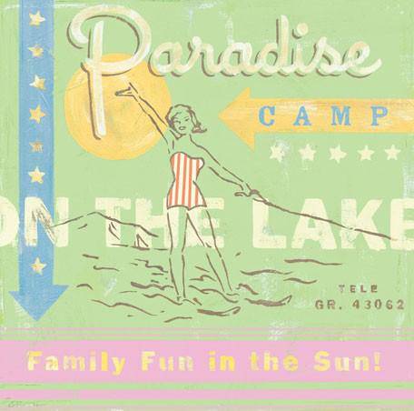 Paradise Camp-Water Ski Canvas Reproduction