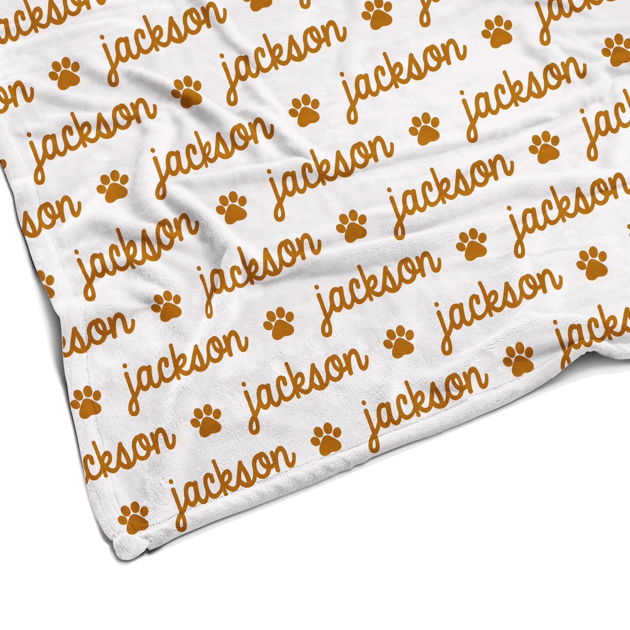 Sugar + Maple Plush Minky Fleece Personalized Blanket | Paw Icon Repeating Name - Twinkle Twinkle Little One