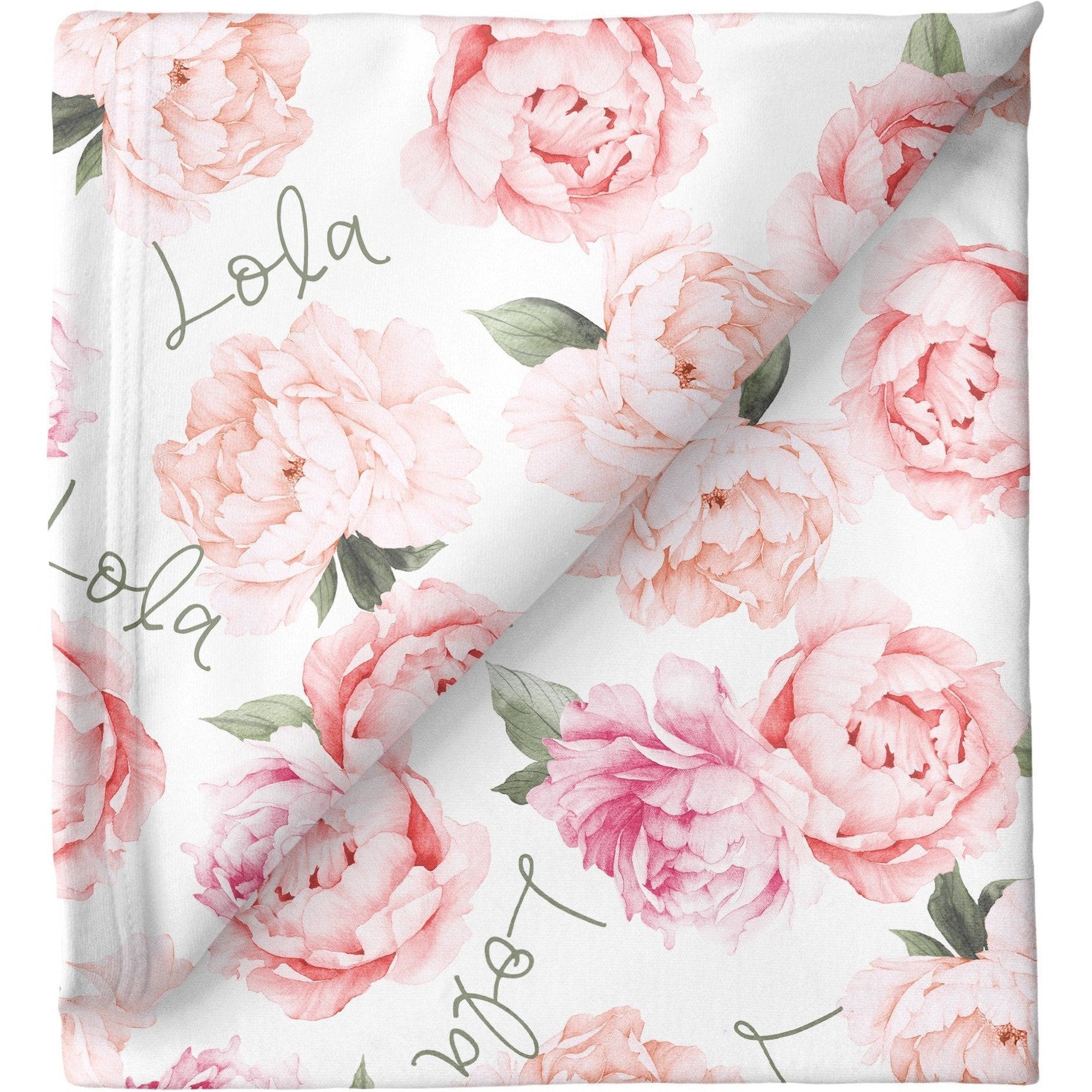 Sugar + Maple Personalized Stretchy Blanket | Peonies - Twinkle Twinkle Little One