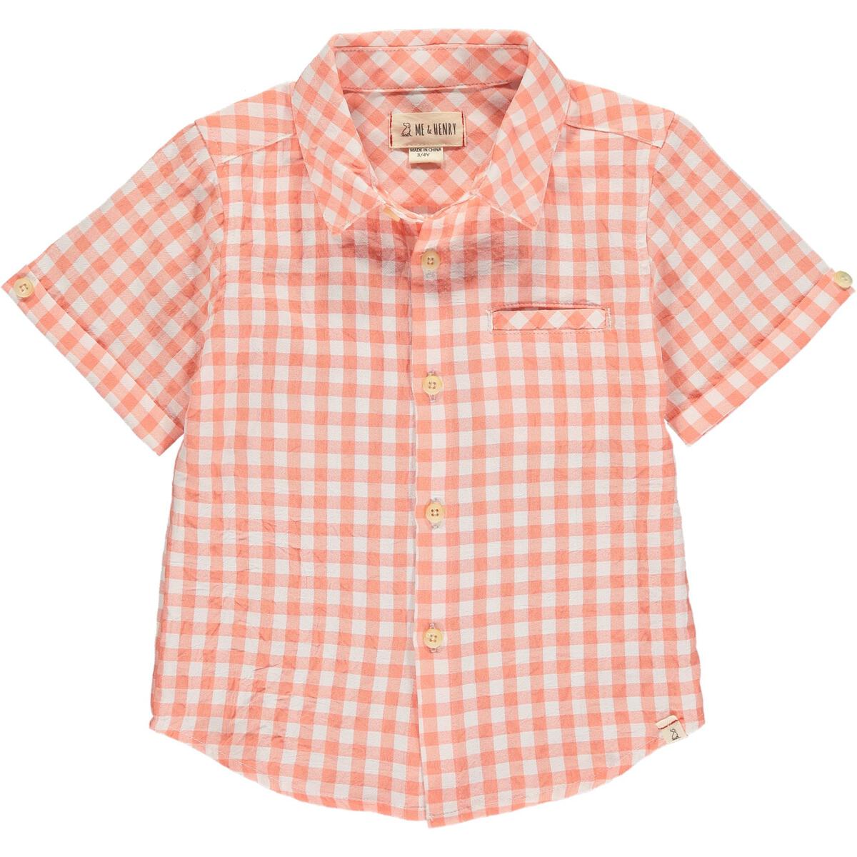 Apricot Plaid Penzance Rolled Sleeve Shirt - Twinkle Twinkle Little One