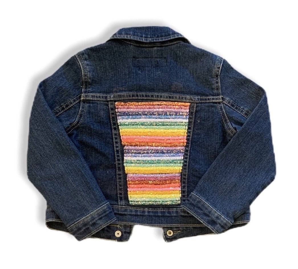 One of a Kind Denim Rainbow Jacket
