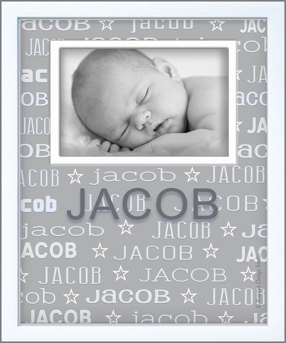 Names All Around Photo Frame - Grey Stars - Twinkle Twinkle Little One
