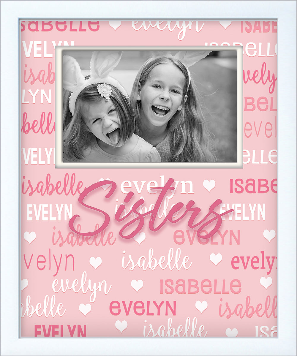 Sisters All Around Photo Frame - Pink Hearts - Twinkle Twinkle Little One