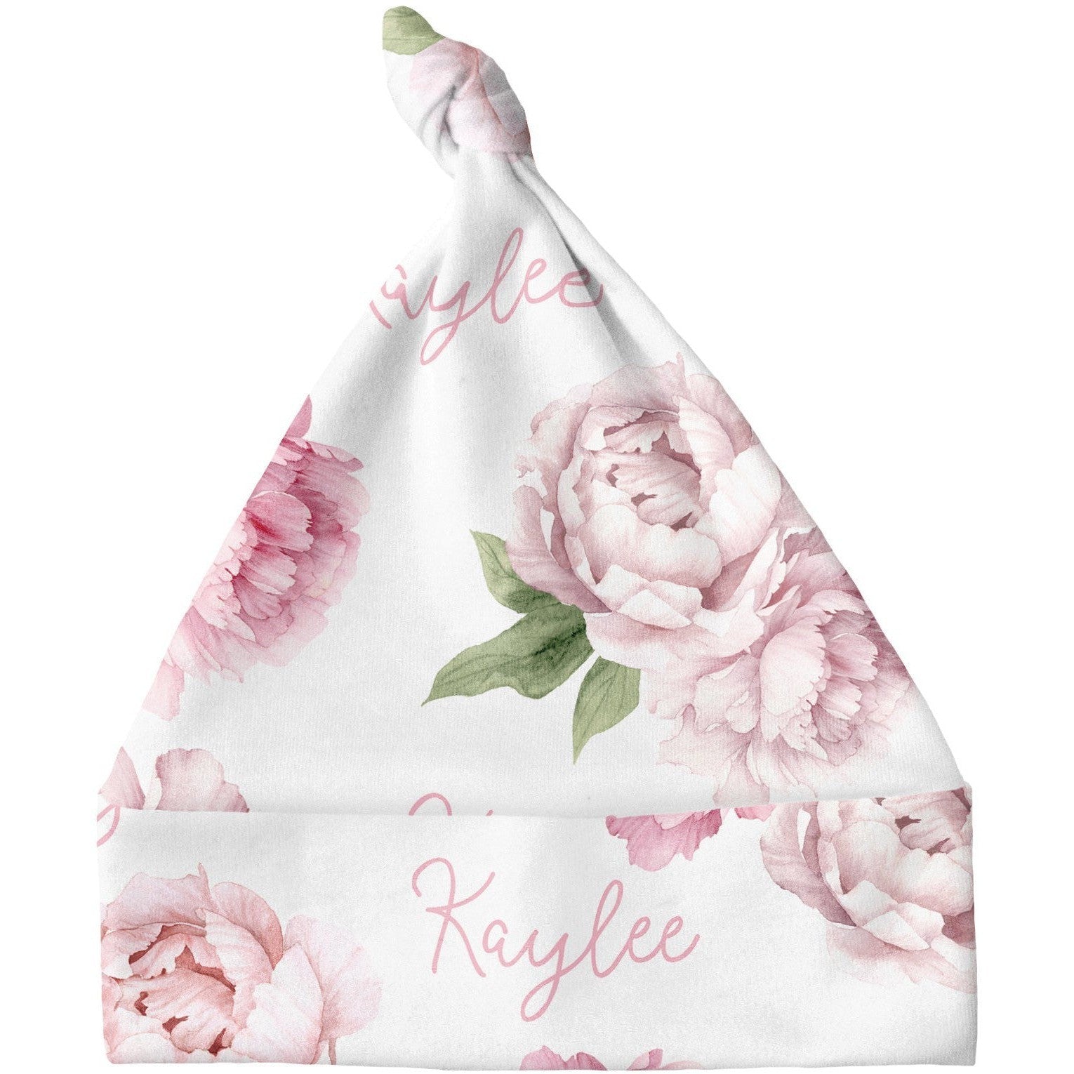 Sugar + Maple Personalized Knotted Baby Hat | Peonies - Twinkle Twinkle Little One