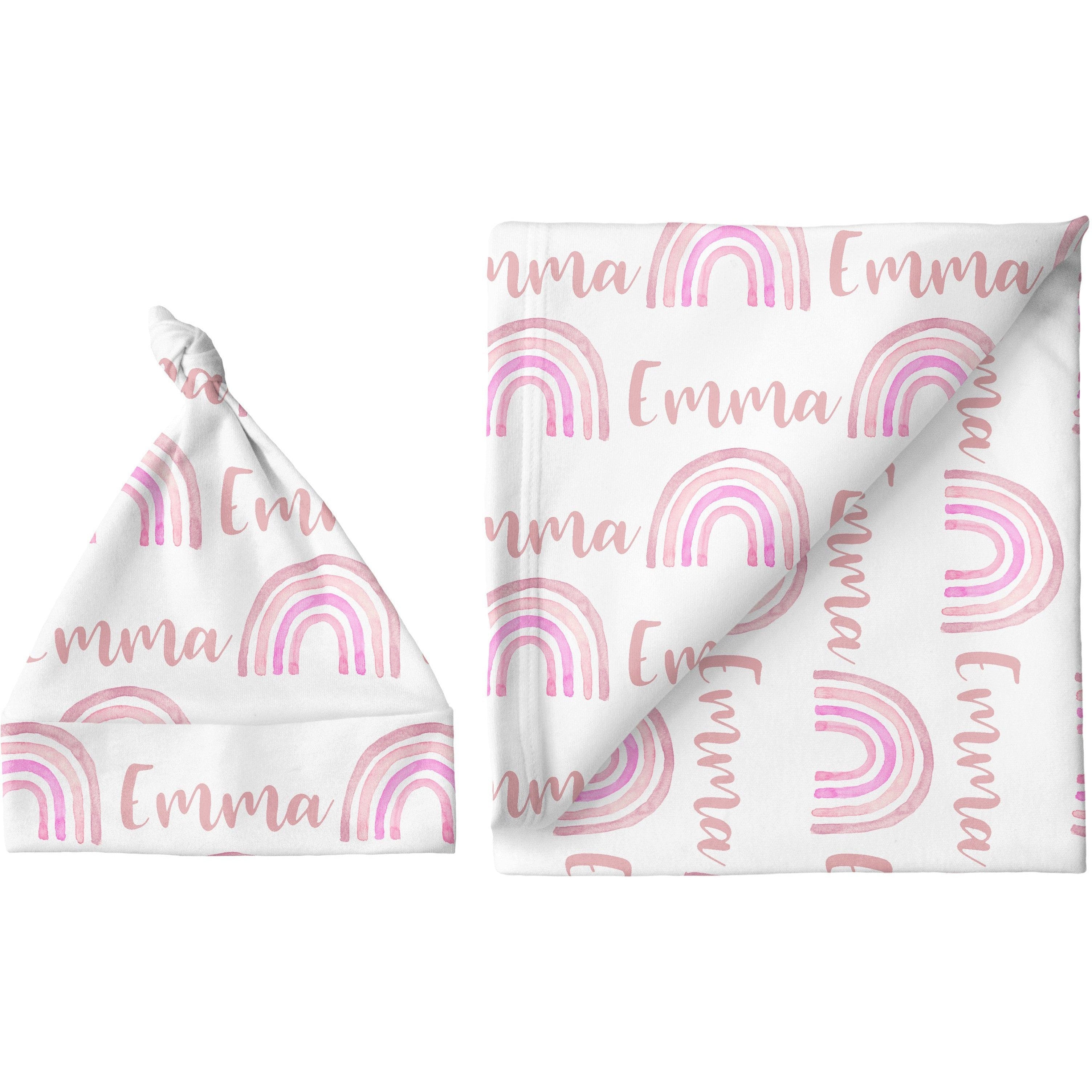Sugar + Maple Personalized Blanket & Hat Set | Rainbow - Twinkle Twinkle Little One