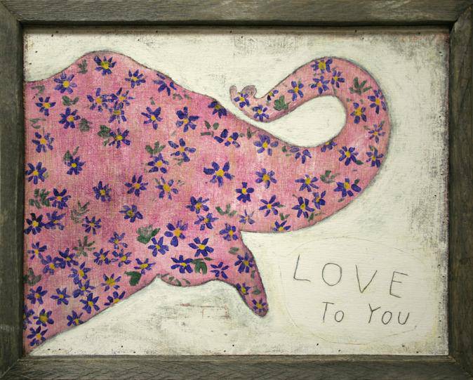 Pink Elephant Framed Art Print