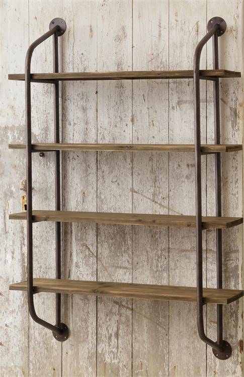 Pipe Style & Wood Wall Shelf