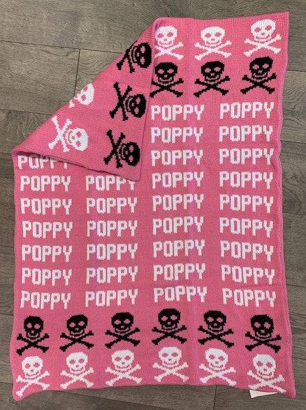 Repeating Name Skull Double Cotton Knit Blanket - Twinkle Twinkle Little One