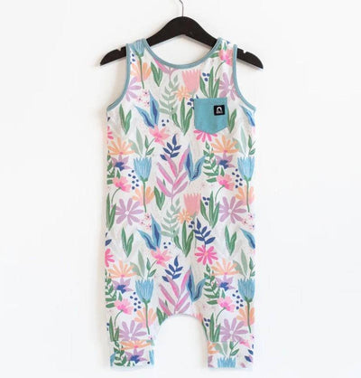 Painterly Floral Tank Chest Pocket Capri Rag - Twinkle Twinkle Little One