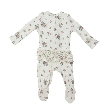 Mesa Rose Thermal Ruffle Back Zipper Footie - Twinkle Twinkle Little One