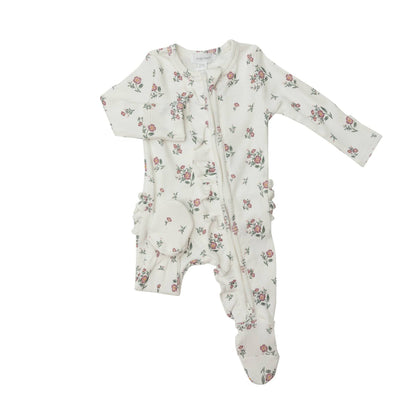 Mesa Rose Thermal Ruffle Back Zipper Footie - Twinkle Twinkle Little One