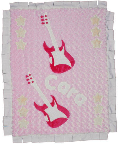 Rock N Roll Boogie Baby Crib Blanket with Trim
