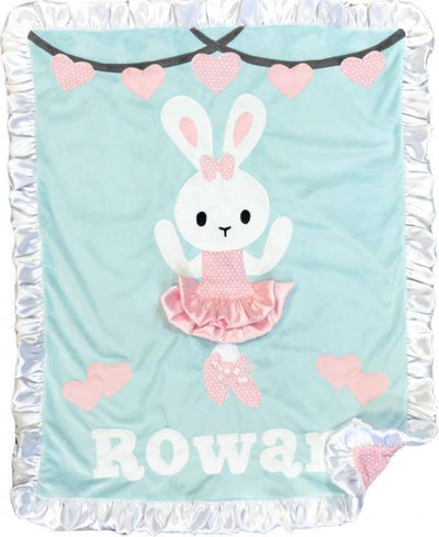 Rowan's Rabbit Boogie Baby Crib Blanket with Ruffle