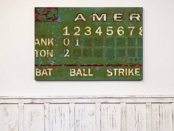 Green Vintage Scoreboard - Baseball - Canvas Reproduction - Twinkle Twinkle Little One