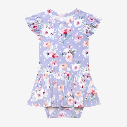 Samantha Ruffled Capsleeve Basic Twirl Skirt Bodysuit - Twinkle Twinkle Little One