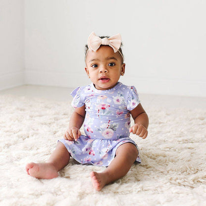 Samantha Ruffled Capsleeve Basic Twirl Skirt Bodysuit