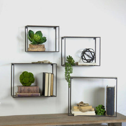 Set of 4 Metal Shelves Zinc Finish - Twinkle Twinkle Little One