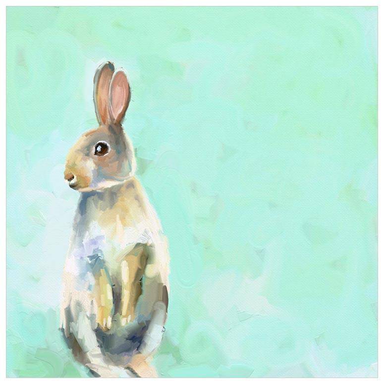 Side Eye Bunny Canvas Wall Art - Twinkle Twinkle Little One
