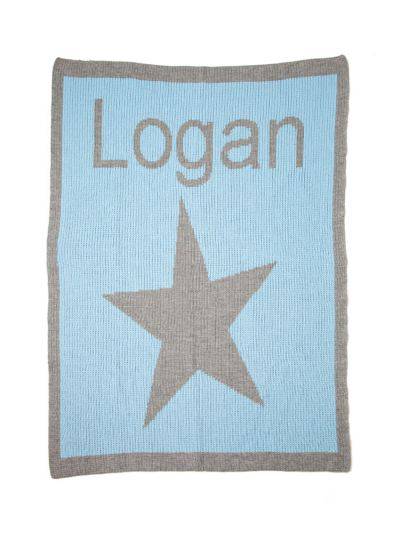 Single Star & Name Stroller Blanket - Twinkle Twinkle Little One