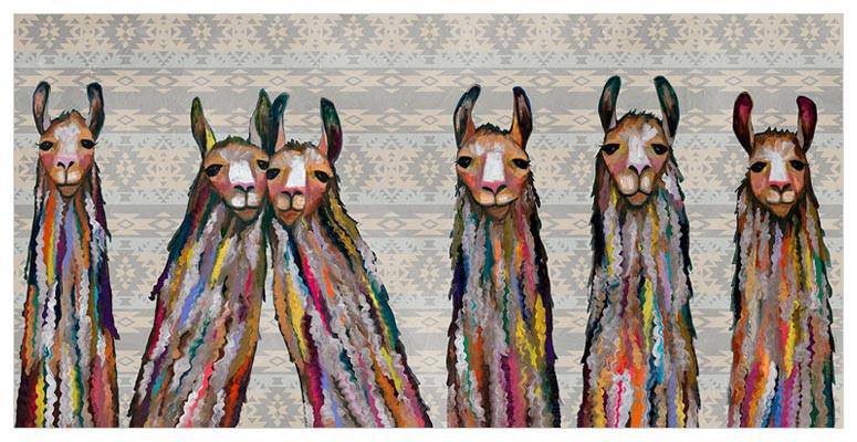 Six Lively Llamas - Tribal Wall Art - Twinkle Twinkle Little One