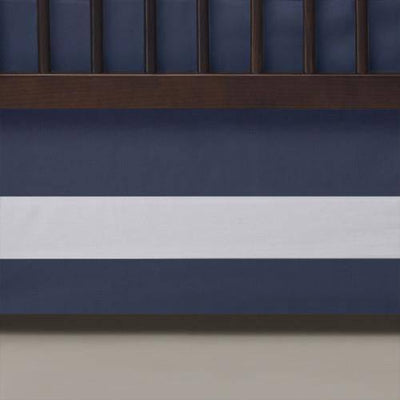 Solid Band Crib Skirt in Cobalt