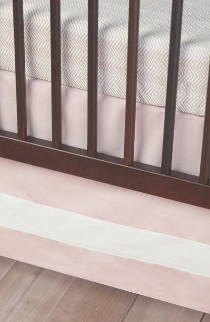Solid Band Crib Skirt in Blush - Twinkle Twinkle Little One