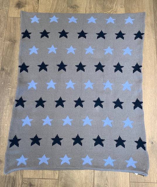 Repeating Name Star Double Cotton Knit Blanket - Twinkle Twinkle Little One