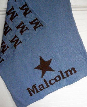 Motif & Letters Double Cotton Knit Blanket - Twinkle Twinkle Little One