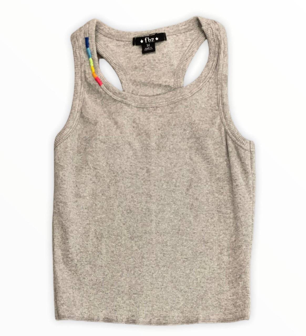 Stitched Up Tank - Heather Grey - Twinkle Twinkle Little One