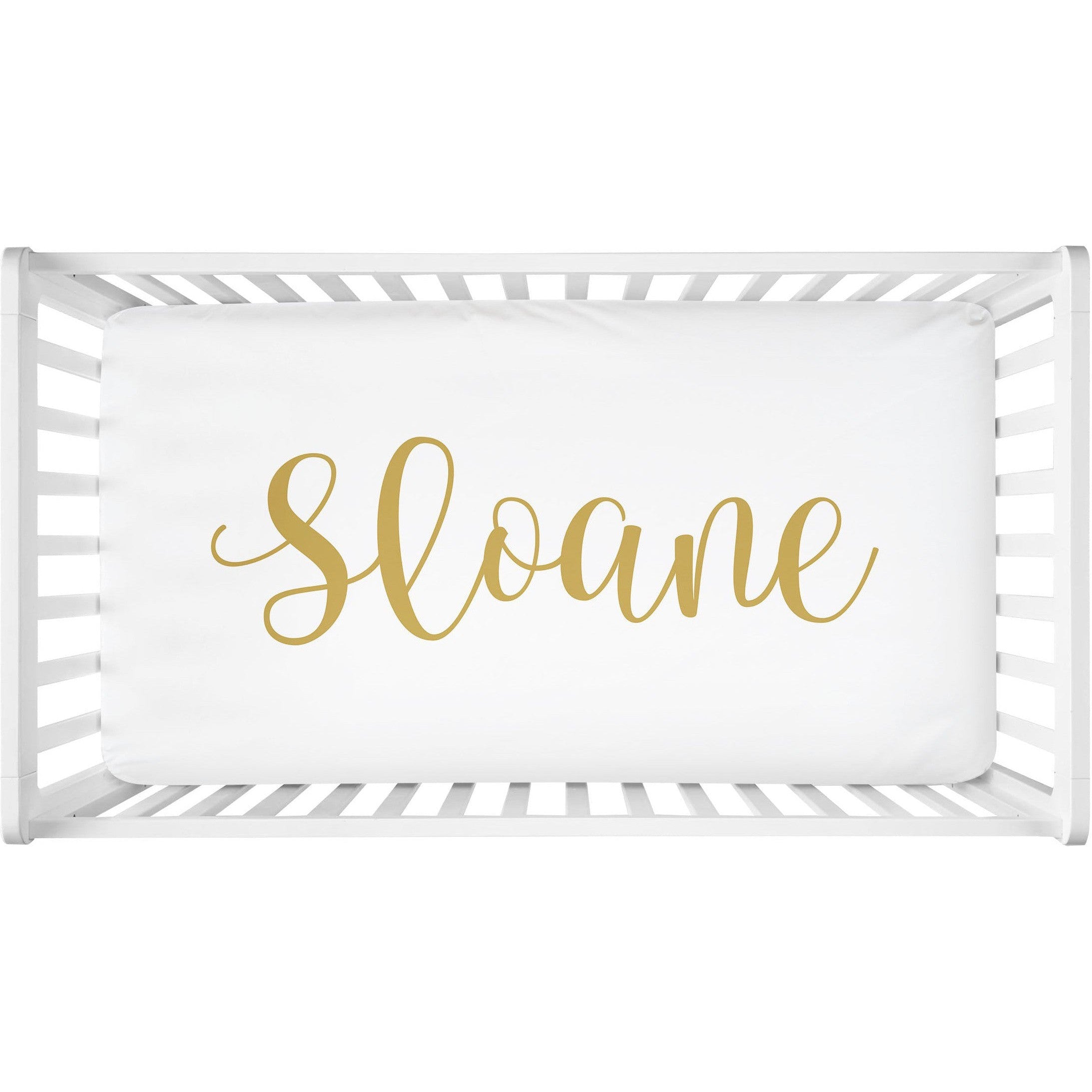 Sugar + Maple Personalized Crib Sheet | Centered Name - Twinkle Twinkle Little One