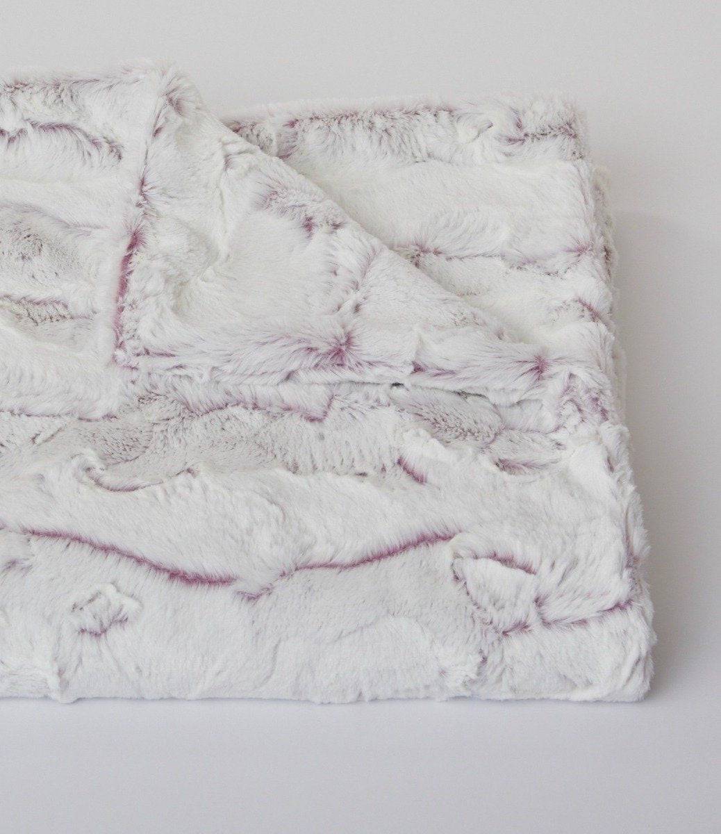 Cream & Plum Lux Baby Faux Fur Rabbit Blanket