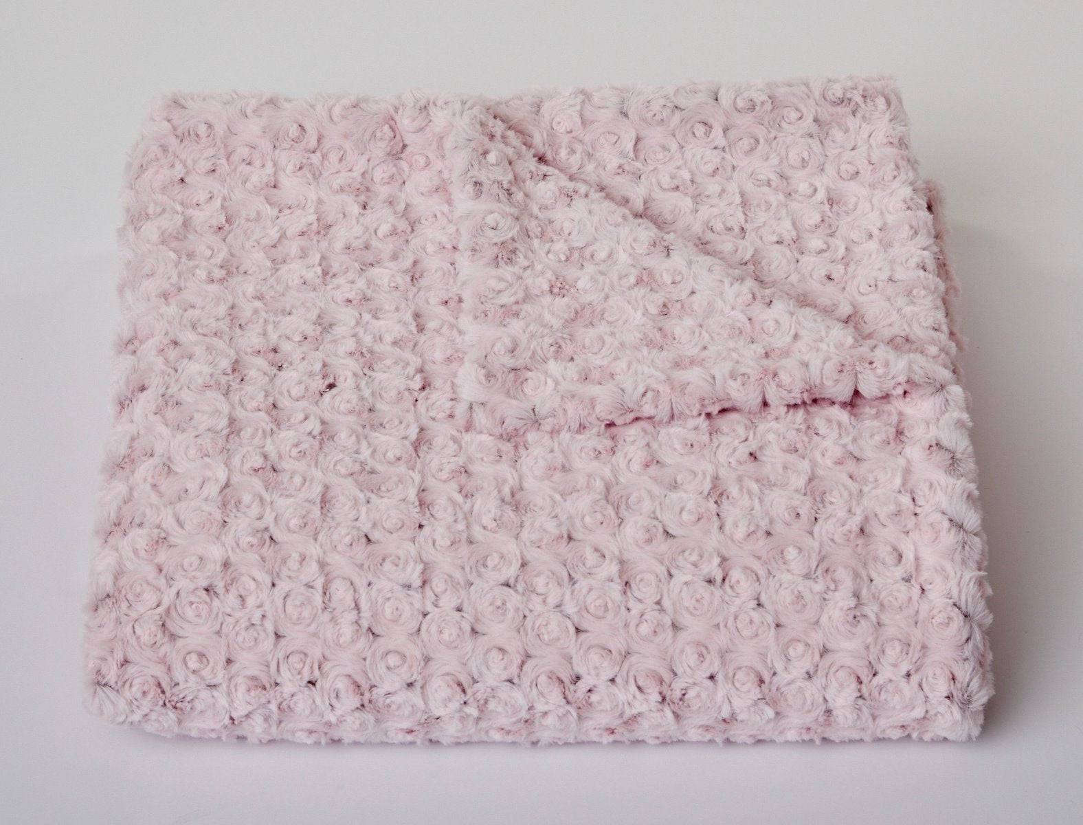 Pink & Grey Two-Tone Rosebud Crib Blanket - Twinkle Twinkle Little One