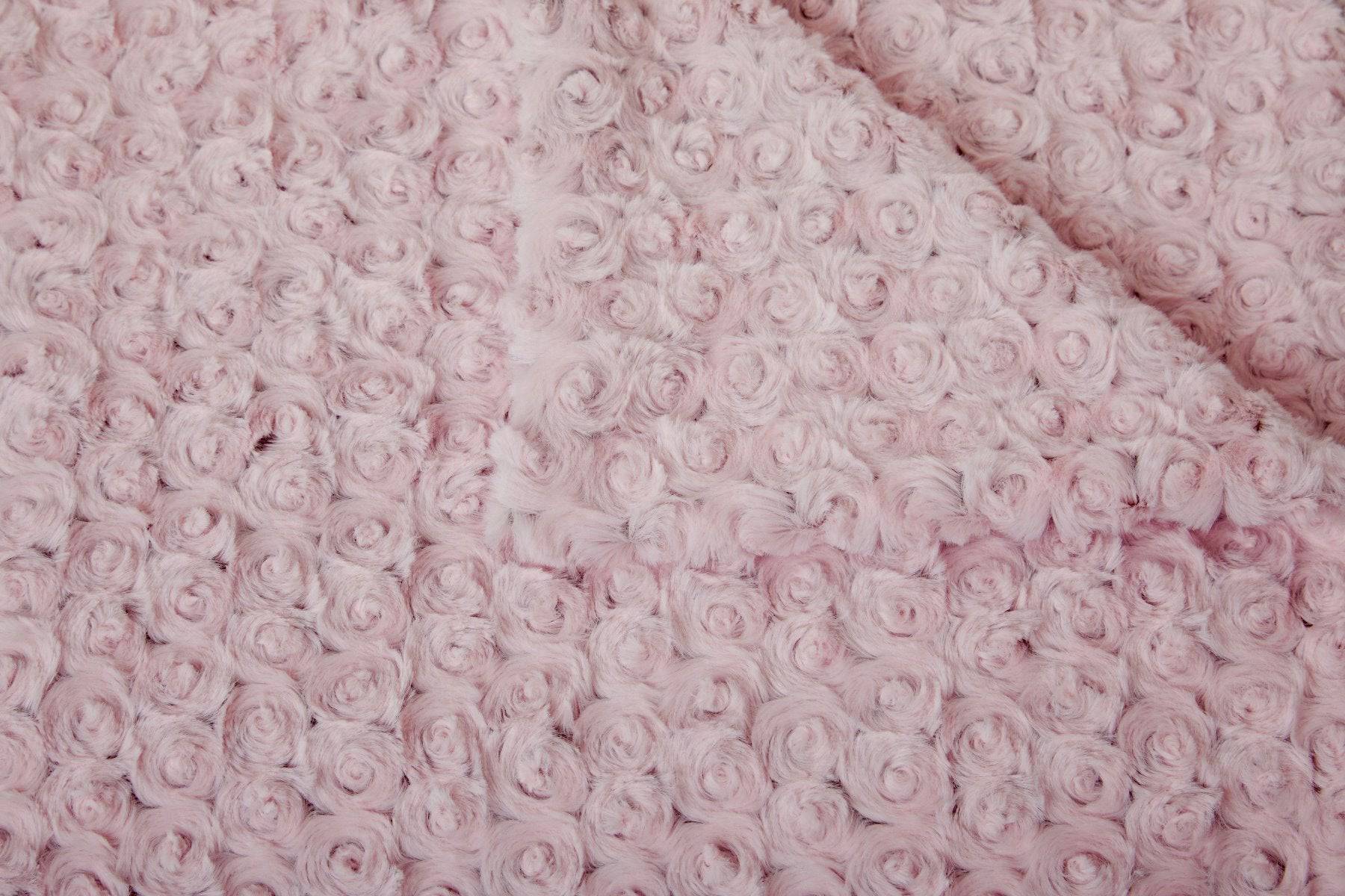 Pink & Grey Two-Tone Rosebud Blanket