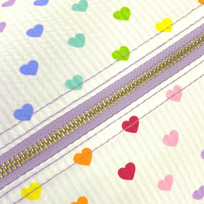 Tiny Hearts Seersucker Medium Backpack