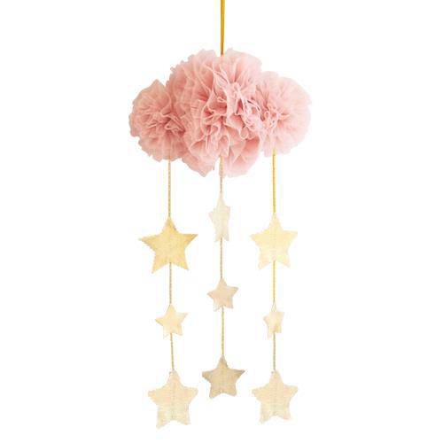 Ivory & Gold Tulle Cloud Mobile