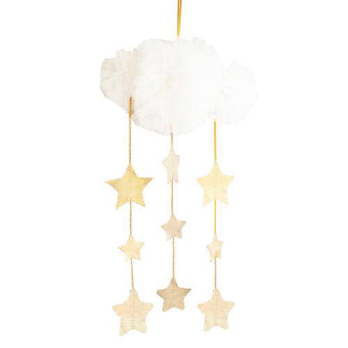 Ivory & Gold Tulle Cloud Mobile - Twinkle Twinkle Little One