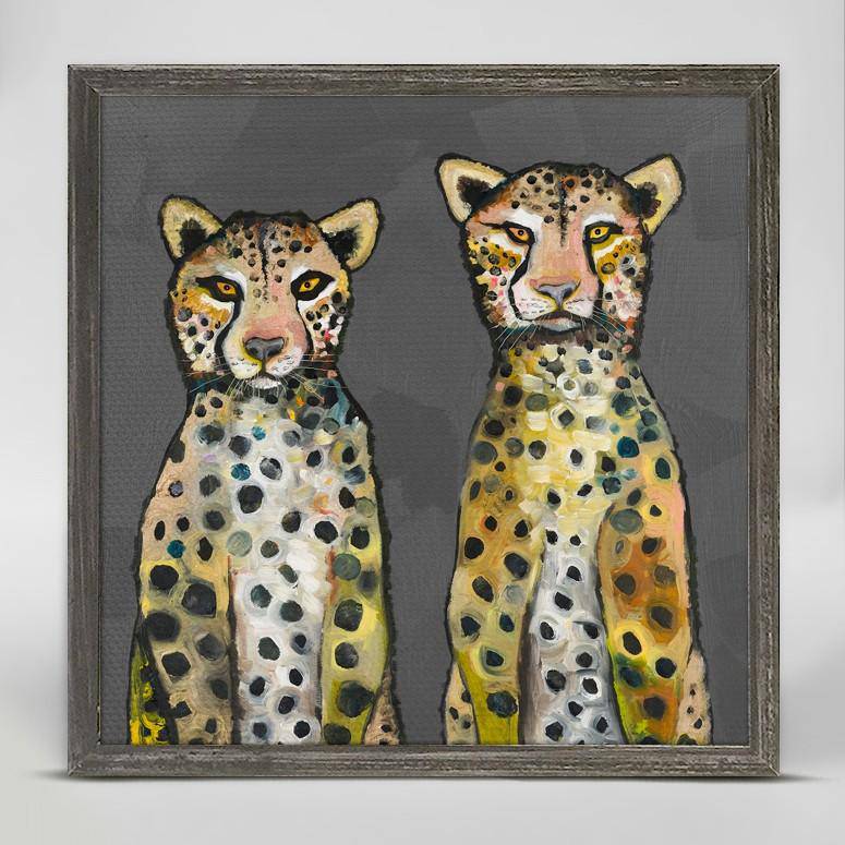 Two Wild Cheetahs Mini Framed Canvas