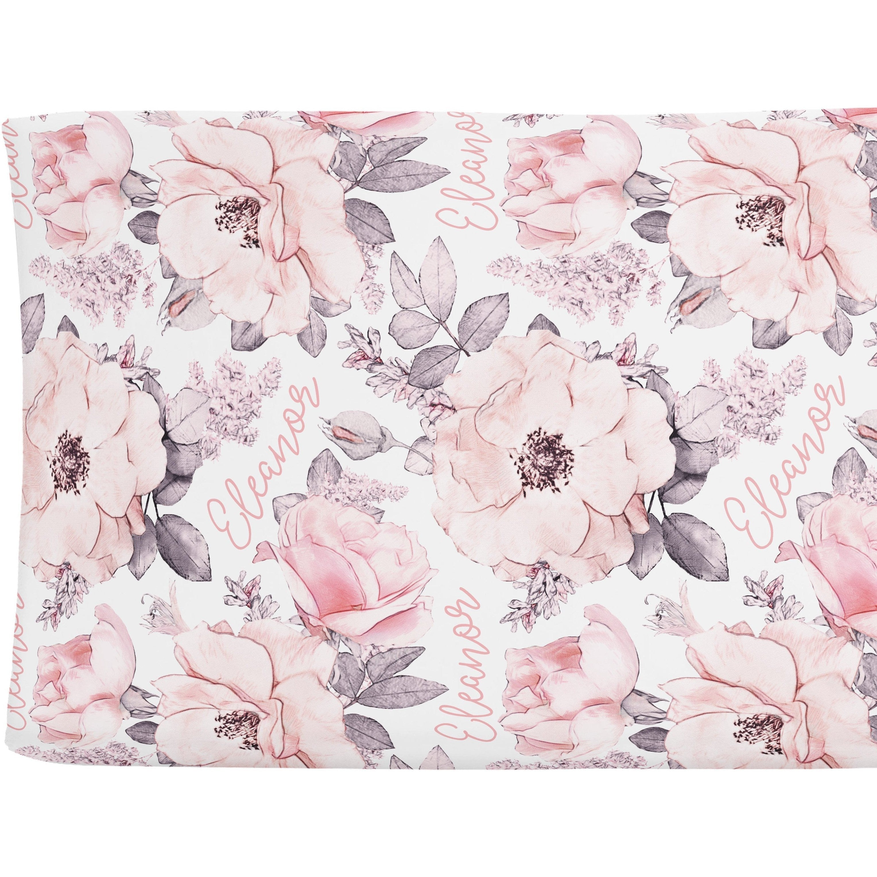 Sugar + Maple Personalized Changing Pad Cover | Wallpaper Floral - Twinkle Twinkle Little One