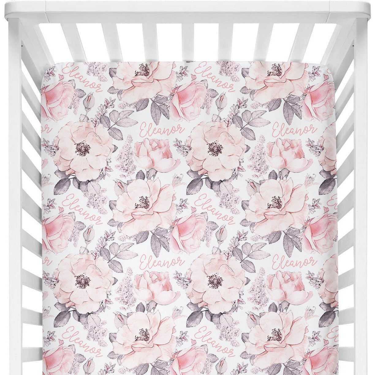 Sugar + Maple Personalized Crib Sheet | Wallpaper Floral - Twinkle Twinkle Little One