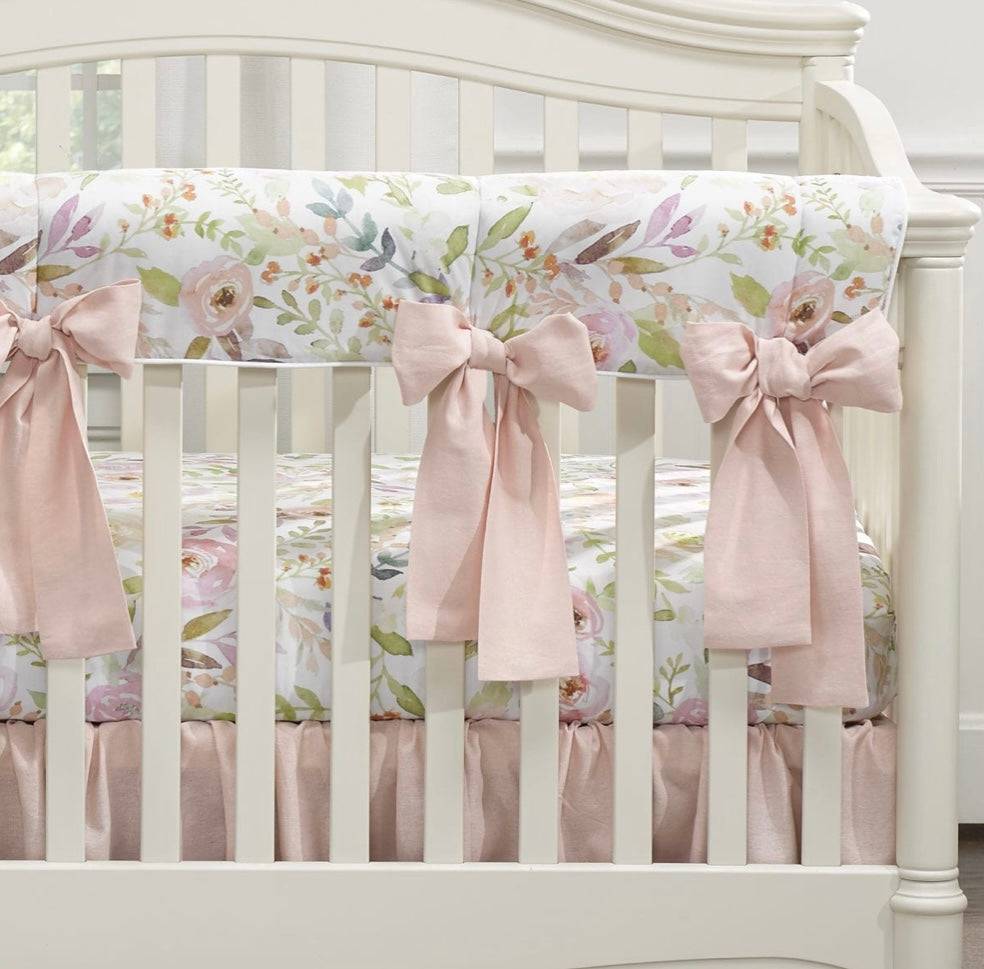 Watercolor Floral Crib Sheet - Twinkle Twinkle Little One