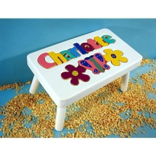 Personalized Puzzle Train Stool
